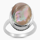 Abalone Shell Silver Rings