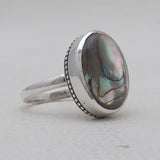 925 Sterling Silver Abalone Shell Rings