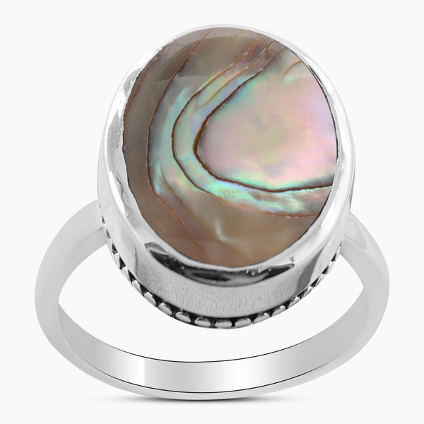 Abalone Shell Silver Rings