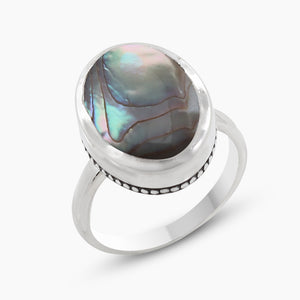 925 Sterling Silver Abalone Shell Rings