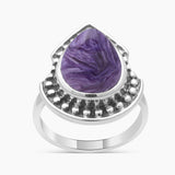 925 Sterling Silver Charoite Rings