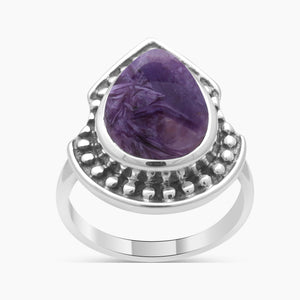 925 Sterling Silver Charoite Rings