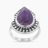 925 Sterling Silver Charoite Rings