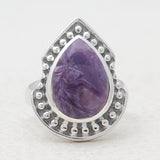 925 Sterling Silver Charoite Rings