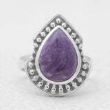 925 Sterling Silver Charoite Rings