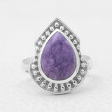 925 Sterling Silver Charoite Rings