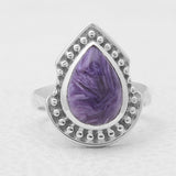 925 Sterling Silver Charoite Rings