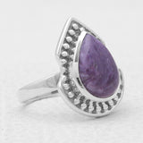 925 Sterling Silver Charoite Rings