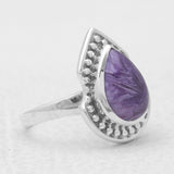 925 Sterling Silver Charoite Rings