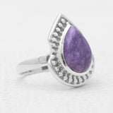 925 Sterling Silver Charoite Rings