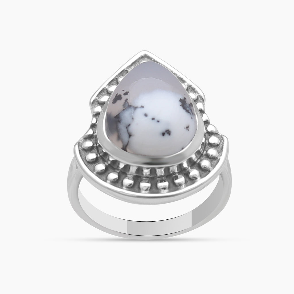 925 Sterling Silver Dendritic Opal Rings