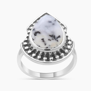 925 Sterling Silver Dendritic Opal Rings
