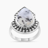 925 Sterling Silver Dendritic Opal Rings