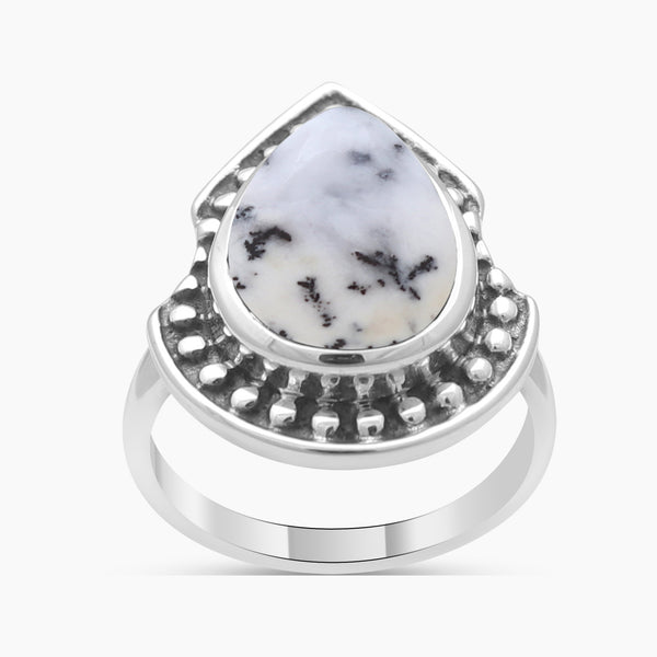 925 Sterling Silver Dendritic Opal Rings