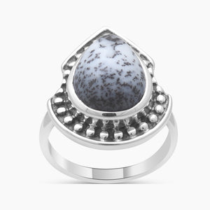925 Sterling Silver Dendritic Opal Rings