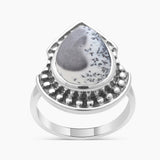 925 Sterling Silver Dendritic Opal Rings