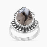 925 Sterling Silver Dendritic Opal Rings