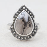 925 Sterling Silver Dendritic Opal Rings