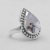925 Sterling Silver Dendritic Opal Rings
