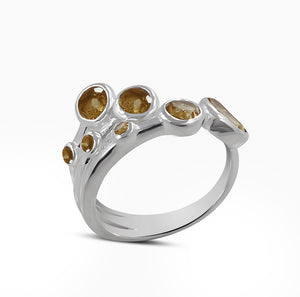 Natural Citrine Silver Rings
