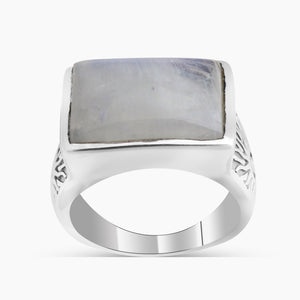 Rainbow Moonstone Silver Rings