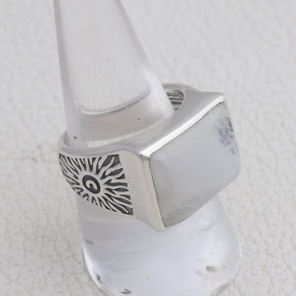 Rainbow Moonstone Silver Rings