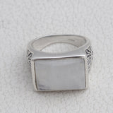 Rainbow Moonstone Silver Ring