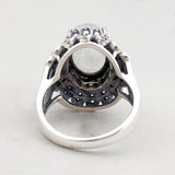 Rainbow Moonstone Silver Ring