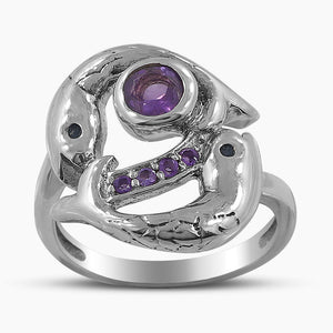 Amethyst Silver Rings