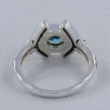 Birthstone Blue Topaz Silver Designer Ring