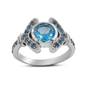 925 Sterling Silver Blue Topaz Rings