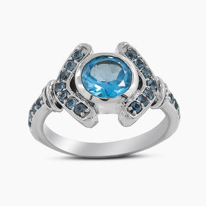 925 Sterling Silver Blue Topaz Rings