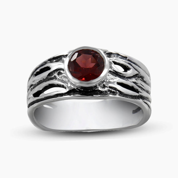 925 Sterling Silver Garnet Rings