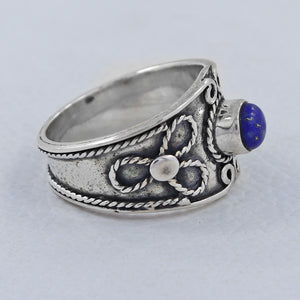 Lapis Lazuli Gemstone Sterling Silver Rings