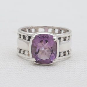 Amethyst Silver Rings