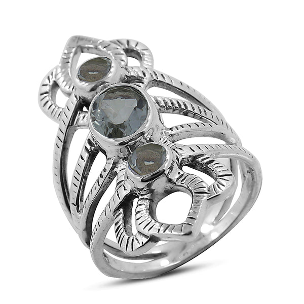 Green Amethyst 925 Sterling Silver Ring