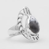 Natural Rainbow Moonstone Silver Rings