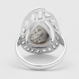 Natural Rainbow Moonstone Silver Rings