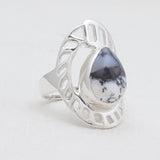 Natural Rainbow Moonstone Silver Rings