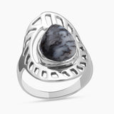 Natural Rainbow Moonstone Silver Rings