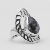 Natural Rainbow Moonstone Silver Rings