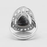 Natural Rainbow Moonstone Silver Rings