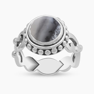 925 Sterling Silver Dendritic Opal Rings