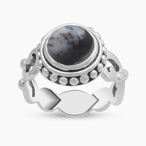 925 Sterling Silver Dendritic Opal Rings