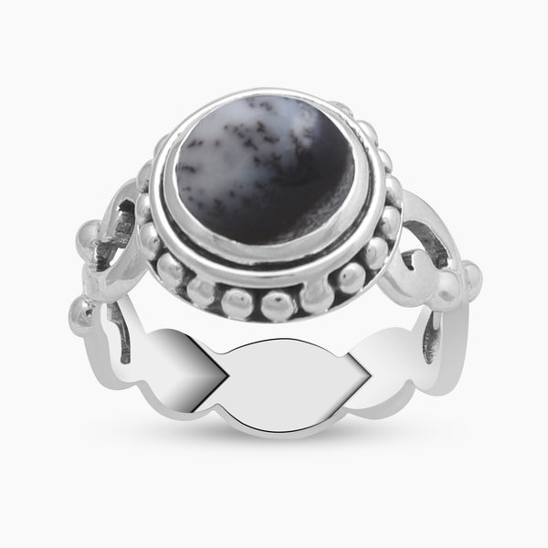 925 Sterling Silver Dendritic Opal Rings
