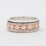 Two Tone Silver Band Rings