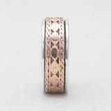 Two Tone Silver Band Rings