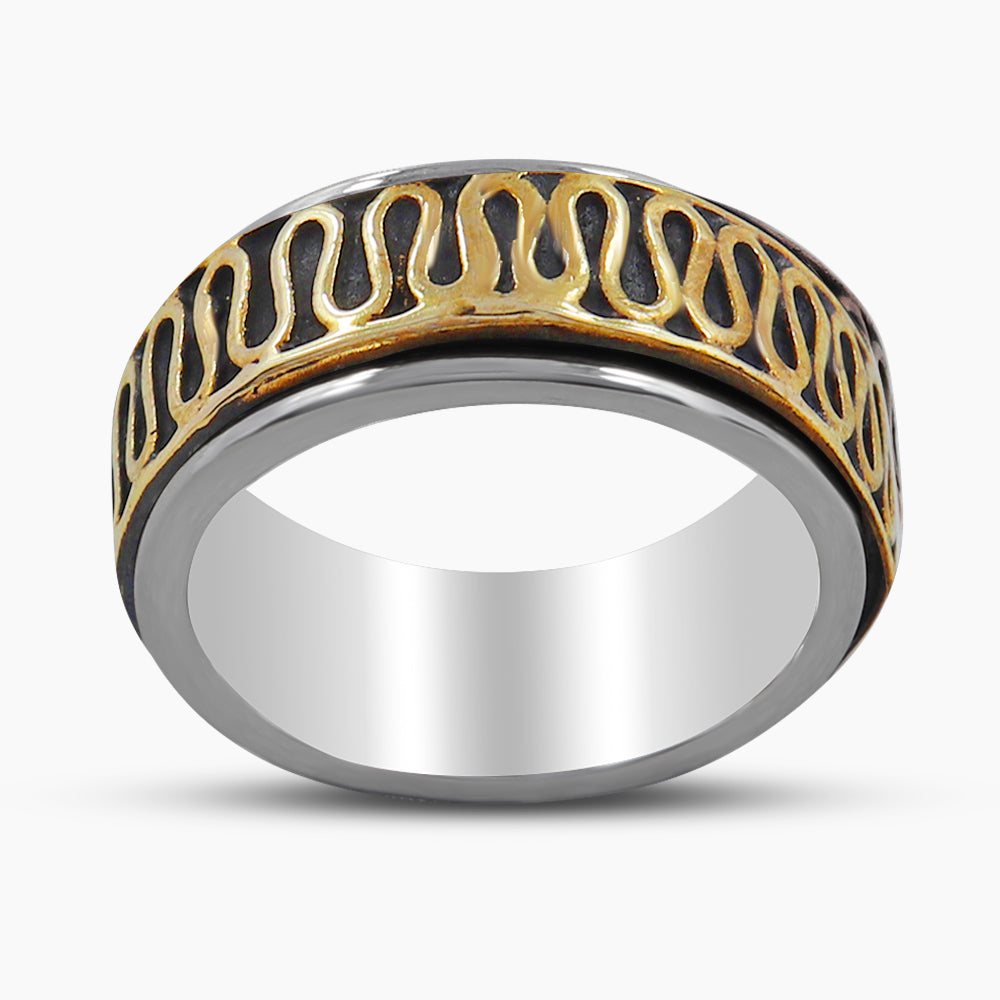 925 Sterling Silver Dual Tone Band Rings