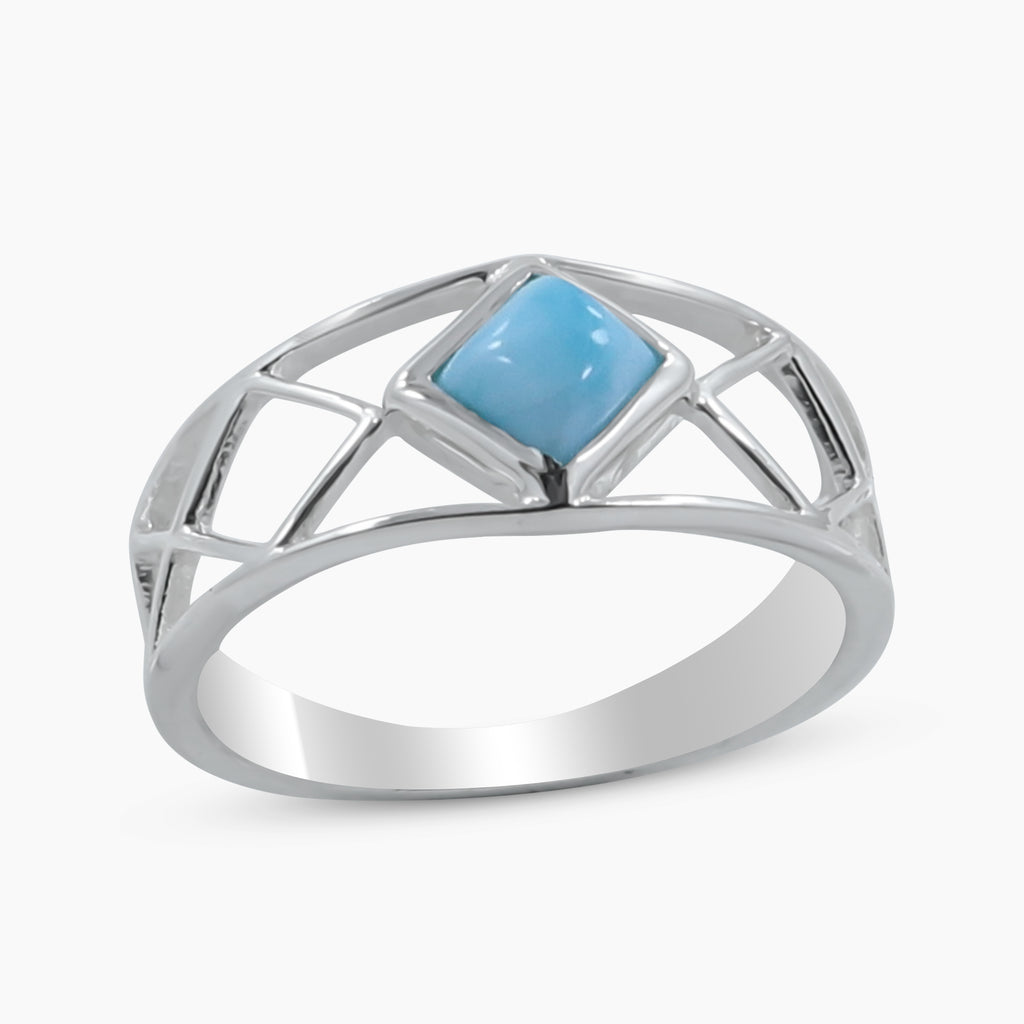 Larimar Silver Rings