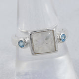 Rainbow Moonstone Silver Ring